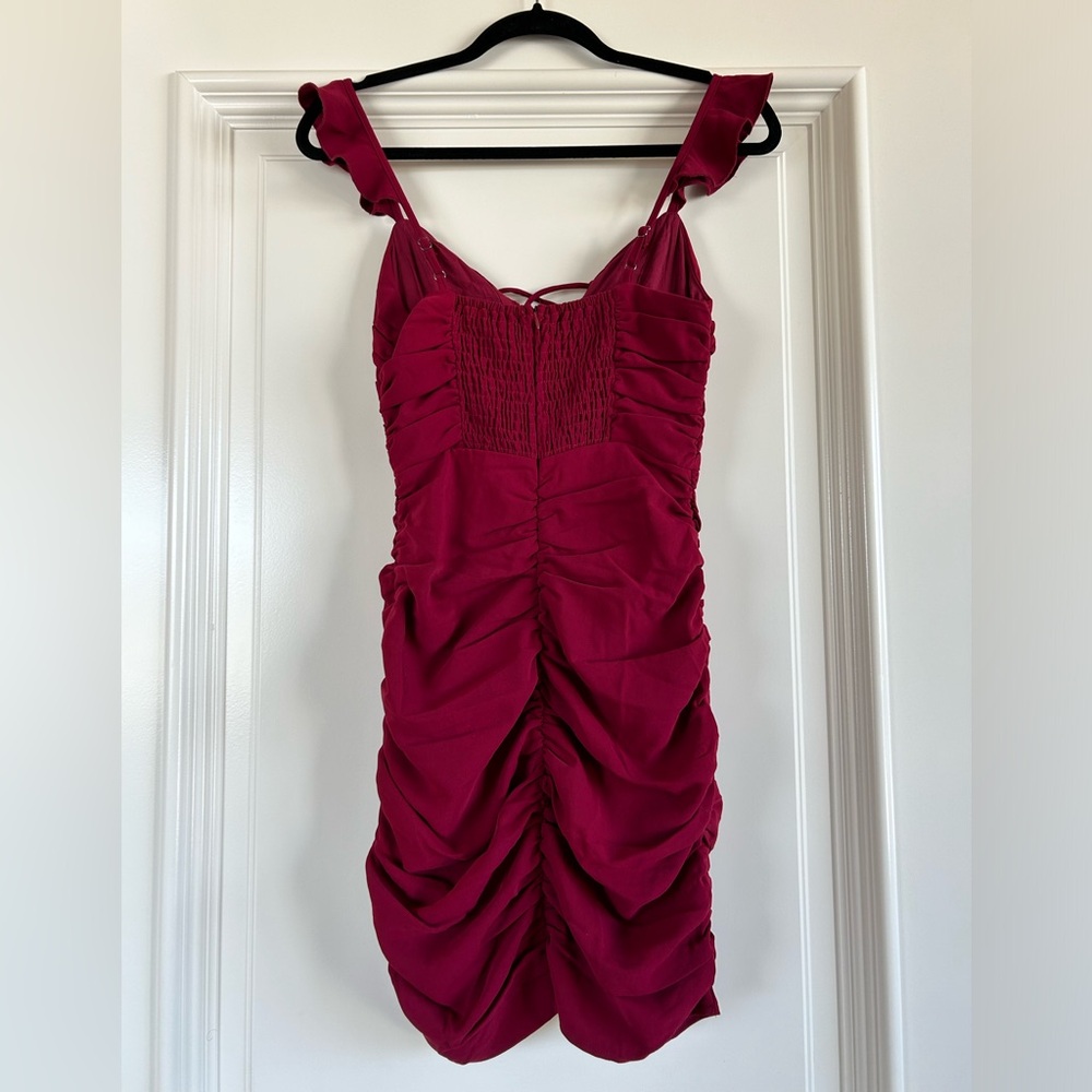 Hello Molly Red Rouche Dress - Picture 2 of 3